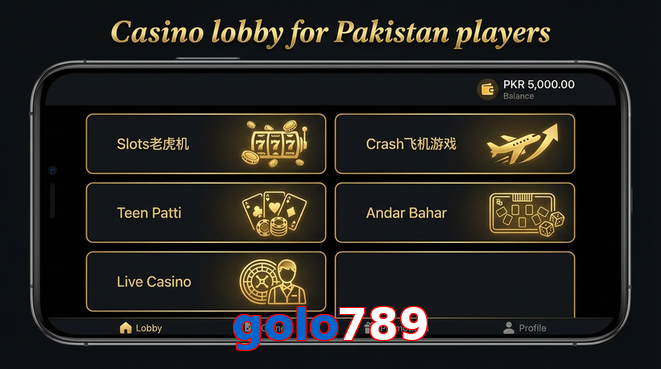 Lobby view of Golo789 for Pakistan users
